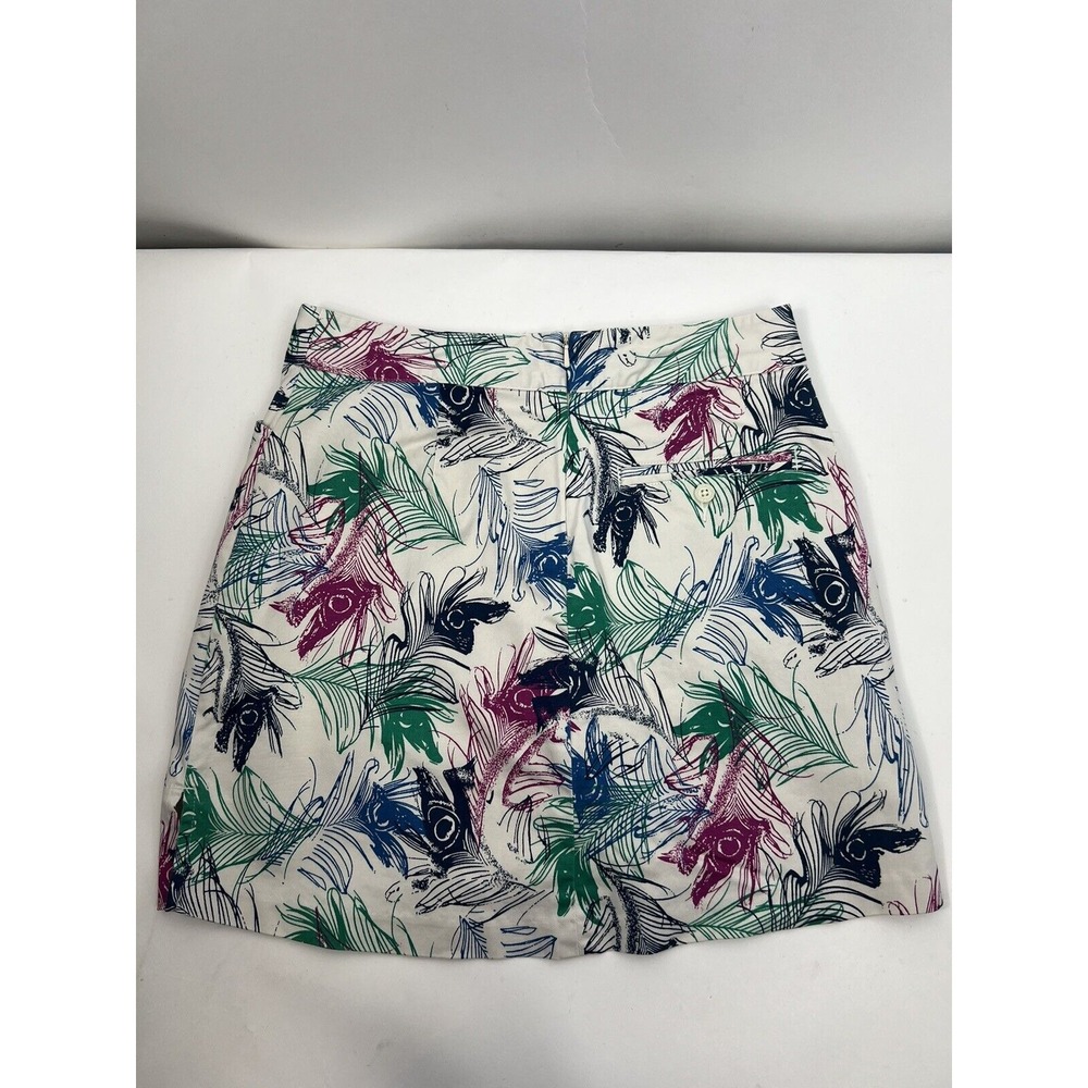 Lady Hagen Skort Women's Sz 2 Beige Floral Hidden Back Zip Pockets